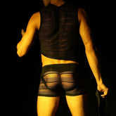 Hearujoy Mens Sexy Nightclub Hollow See-Through Vest 2024 New Fashion Body Shaping Elastic Slim Breathable Personalized Tank Top For Men